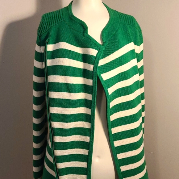 GAP green striped cotton sweater - Picture 4 of 13